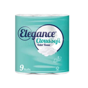 Elegance CloudSoft Toilet Tissue, 2-Ply, 9 Rolls