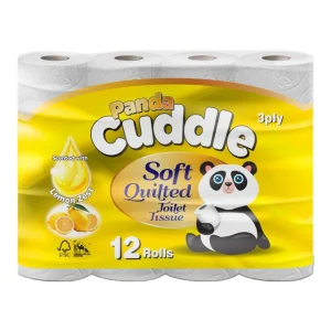 Panda Cuddle Toilet Tissue, Lemon, 3-Ply, 60 Rolls