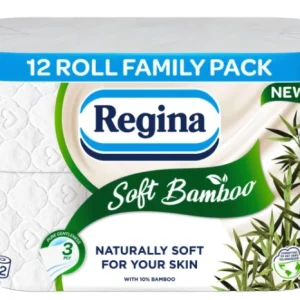 Regina Soft Bamboo Toilet Tissue, 3-Ply, 12 Rolls