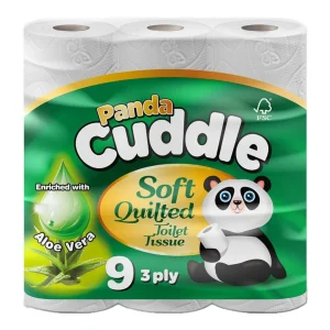 Panda Cuddle Toilet Tissue, Aloe Vera, 3-Ply, 45 Rolls