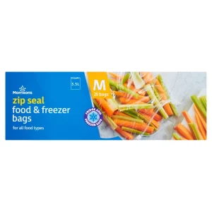 Morrisons Medium Zip Seal Food & Freezer Bags, 25 Bags, 3.5l