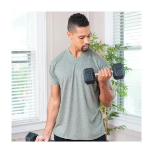 15LBRUBBER COATED HEX DUMBBELL Non-slip grip with textured surface; contoured handle comfortable hold