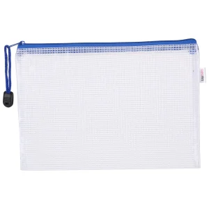 Deli Mesh Zipper Pouch, Minimalist Design with Durable Material, 1-Pack for Modern Office, Travel, and Daily Organization,Size:23.5*16.5*0.5cm