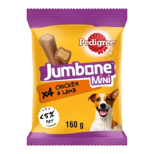 Pedigree Jumbone Mini Adult Small Dog Treats Chicken & Lamb 4 Chews 160g