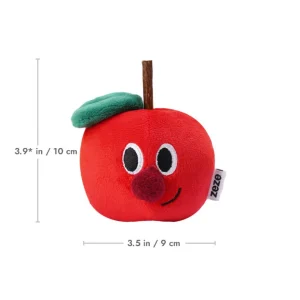 ZEZE Apple Catnip Cat Toy, 9x10cm Red Crystal Plush with Silvervine, Interactive Chew