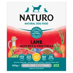 Naturo Natural Dog Food Lamb with Rice and Vegetables Adult Dog 1 to 7 Years 400g