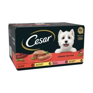 Cesar Classics Terrine Dog Food Trays Mixed in Loaf 8 x 150g