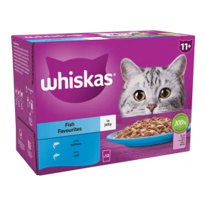 Whiskas 11+ Fish Favourites Senior Wet Cat Food Pouches in Jelly 12 x 85g