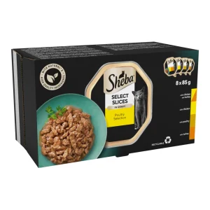 Sheba Select Slices Adult Cat Food Tray Poultry Selection in Gravy 8 x 85g