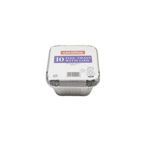 Caroline Foil Tray with Lid, 103 x 129mm, 41mm deep, pack of 10