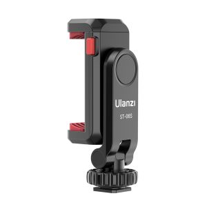 ULANZI ST-06S Phone Cold Shoe Mount for Camera， Smartphone Holder Bracket 1/4 Tripod Mount Clip with Cold Shoe for Mic Light Stand， Tripod Adapter for iPhone Samsung Huawei within 1.9-3.9 inches