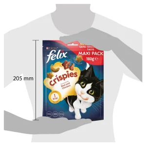 Felix Crispies Treats Flavoured with Beef and Chicken 180g