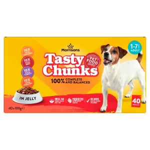 Morrisons Tasty Chunks in Jelly 1-7 Years Adult 40 x 100g