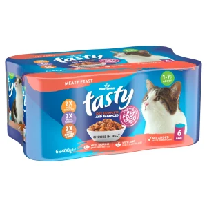 Morrisons Tasty Chunks in Jelly Meaty Feast Adult 1-7 Years 6 x 400g