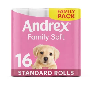Andrex Family Soft Toilet Tissue, 2-Ply, 16 Rolls