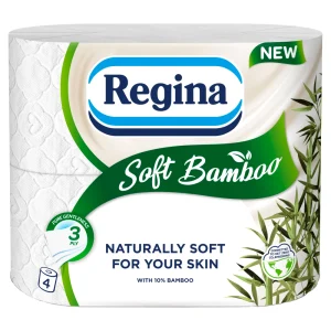 Regina Soft Bamboo Toilet Tissue, 3-Ply, 4 Rolls