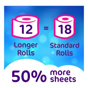 Cushelle Original Toilet Tissue, 2-Ply, 12 Rolls, 50% More Sheets